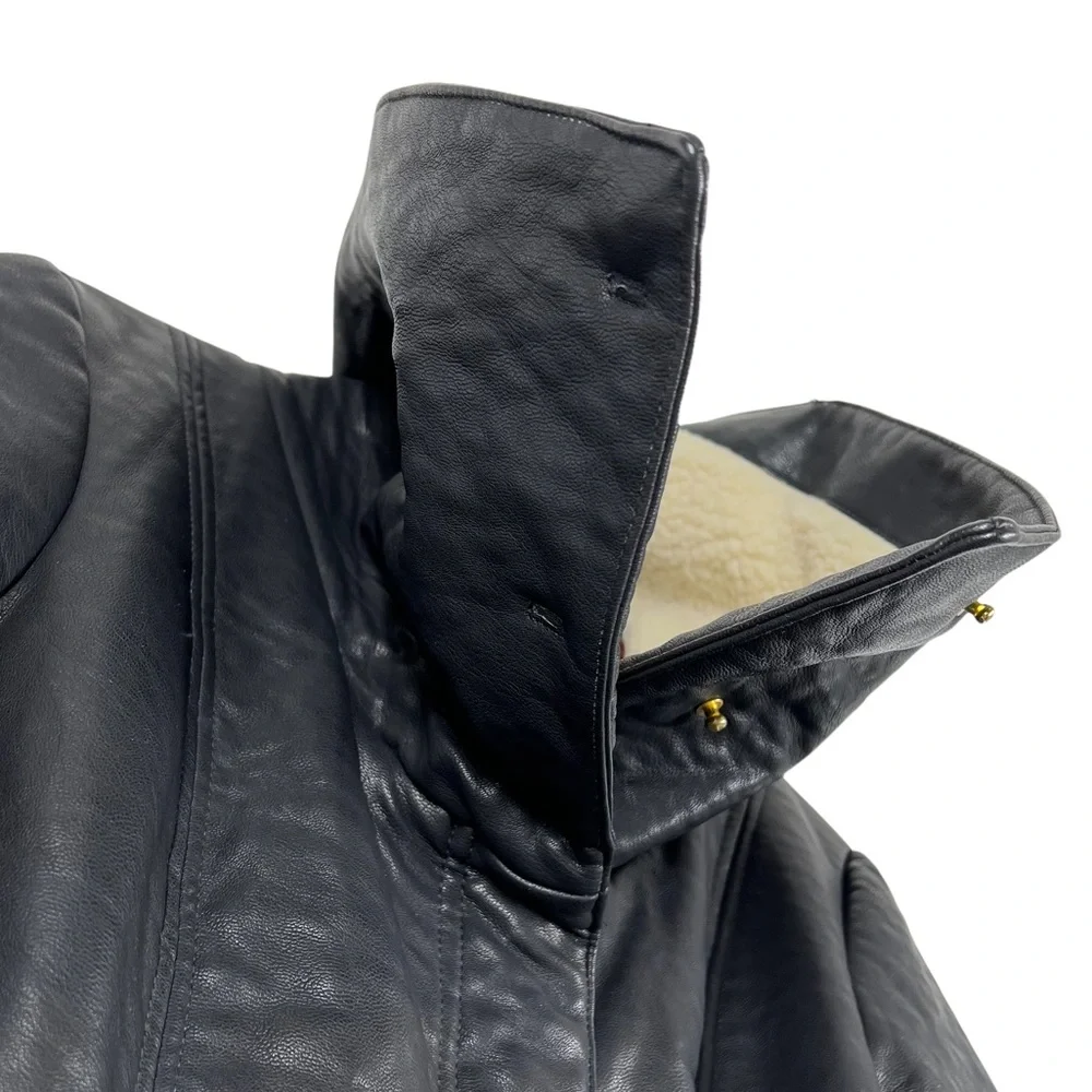 Sam Edelman Women's Caitlyn Aviator Sherpa Jacket Black Size S. - Picture 5 of 9